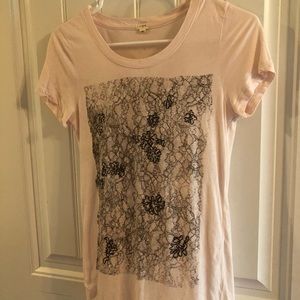 JCrew floral patterned light pink t-shirt